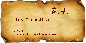 Pick Armandina névjegykártya